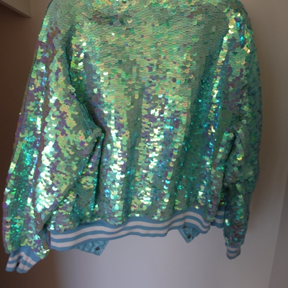 I 🖤DIY by Panida Aqua Sequin Jacket - Picture 4 of 7